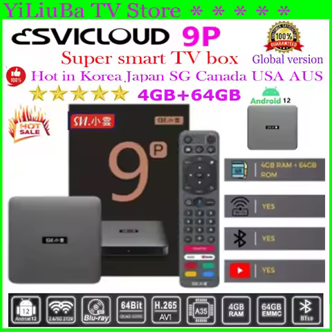 [Genuine]SVICLOUD 9P Global version 2024 Newest Fibre Smart TV Box AI Voice Remote UHD 8K Hot in JP 
