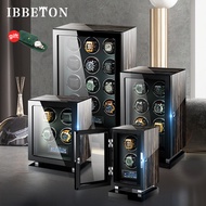 IBBETON Automatic Watch Winder Luxury Wood Watch Safe Box Fingerprint Unlock Touch Control And Interior Backlight Watches Storage Box