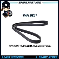 FAN BELT 6PK1590 (CARNIVAL,RIA MOTIFRIED)  MITSUBOSHI / OEM  SPM