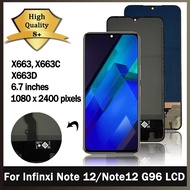 XD 6.7 "ต้นฉบับสำหรับ Infinix Note 12จอแอลซีดี X663 X663C X663D แผงหน้าจอสัมผัสดิจิไทเซอร์สำหรับ Inf