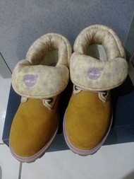 22.5 Timberland 黃靴 兩穿 嫩紫色 女靴 女鞋 裸靴 休閒鞋 反折靴 短靴 中筒靴 薰衣草 紫羅蘭 品牌鞋 yellow boots 天柏嵐 斷捨離 BTS EXID #24春古著