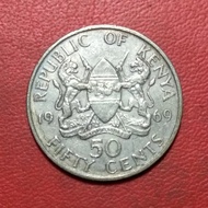 koin asing 50 cents Kenya 1969 TP 4611