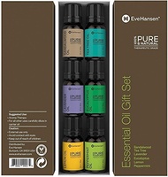 Aromatherapy Oil Gift Set by Eve Hansen - 6 10ml Essential Oils (Lavender, Peppermint, Eucalyptus...
