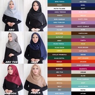 Jilbab segiempat Saudia rawis warna hijau sage matcha merah bata cabe Oren kuning cerah lemon lime b
