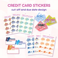 Credit Card Finance Sticker Sheet Bank Cut Off Due Date Financial Functional Planner Journal