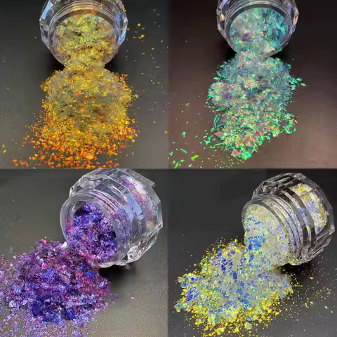 1 jar Unicorn Chameleon Aurora Nail Glitter Powder Magic Mirror Nail Pigment Multichrome Color Shift