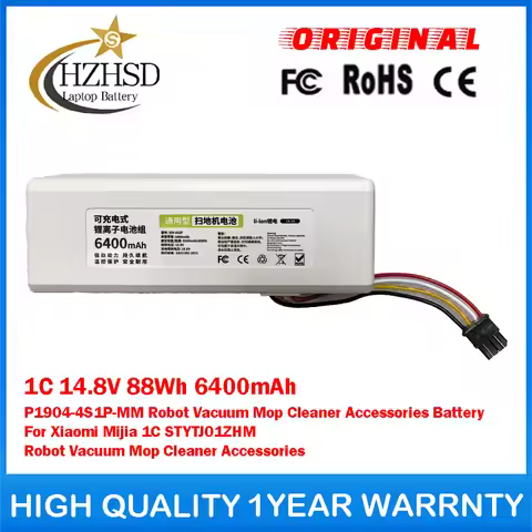 1C 14.8V 88Wh 6400mAh P1904-4S1P-MM Robot Vacuum Mop Cleaner Accessories Battery For Xiaomi Mijia 1C