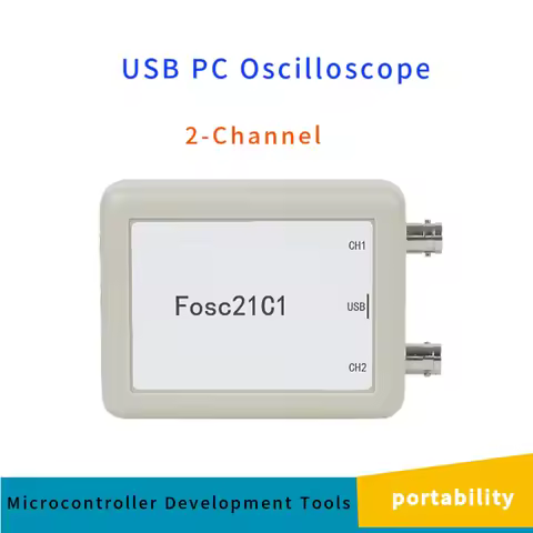 Fosc21C1 2-channel USB PC oscilloscope 1Mhz sampling rate portable oscilloscope MCU development