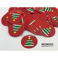 Christmas Tree Red Gift Tags Xmas Present Mini Message Card (12pcs)