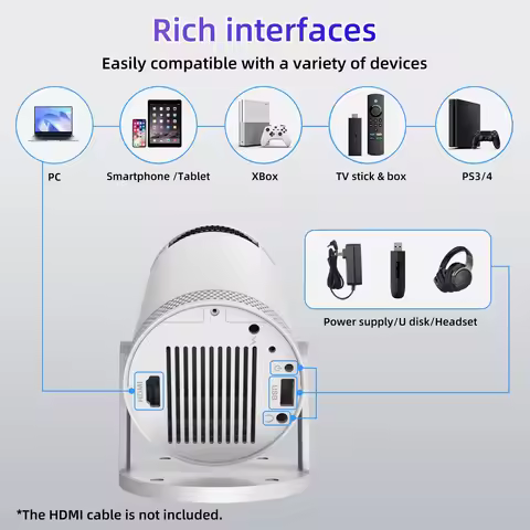 Ultra HD FY300 4K1280*720 HDMI Glass Lens Intelligent Portable Home Projector Home Theater Business 