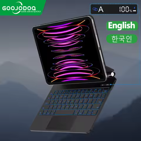 GOOJODOQ Magic Keyboard Case for iPad Pro 11 12.9 12 9 iPad Air 5 Air 4 10.9 Backlight LCD Display K