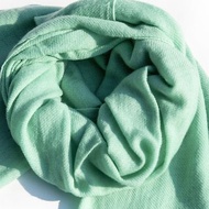 喀什米爾Cashmere/羊絨圍巾/純羊毛圍巾披巾/戒指絨披肩-薄荷綠色