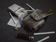 隨身煙盒煙包打火機套腰包 純手工牛皮 客製化刻字禮物 訂製顏色