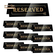 Waterproof Double-Sided 10PCS Acrylic Reserved Table Signs-6x2x1.6 in Table Tent-Seated Space Indica