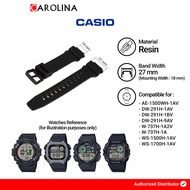 Casio AE-1500WH Strap DW-291H/ W-737H/ WS-1500H/ WS-1700H 27mm Black Resin Band