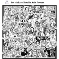 AVAILABLE Set of 75 Hetalia / Axis Powers stickers | DIY black and white sticker / unique, waterproo