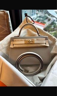 可陪驗 Hermes Mini kelly 2 m8 銀河灰 10 craie 奶昔白 ghw 扣 走白線 馬蹄印 special order hss vip spo Epsom brume  櫻花粉