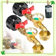 SIMPLESHOP Propane Tank Adapter, with Tank Gauge Universal Propane Refill Elbow Adapter,  Safe Easil