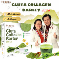 Purita Gluta Collagen Barley Juice Barley Grass Powder Original Drink Body Detox Skin Brightening Anti-Aging