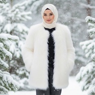 NWS25 WOMAN STYLO FUR FAUX COAT WOMAN MEDIUM LENGTH