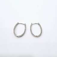 375/9k white gold earring Oval shape