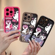 VIVO Y27 Y35 Y36 Y50 Y30i Y31 Y51S Y77 Y75 Y55 Y78 Y91 Y93 Y95 Y91i Y91C VIVO T1 5G Casing Cartoon Cute Love Heart Kuromi Pattern Printed Ins Fashion Full Protector Phone Shell