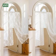 YYT Lace Window Curtain Solid Color Minimalist Home Decor (130 x 150/130 x 200/200 x 200cm)