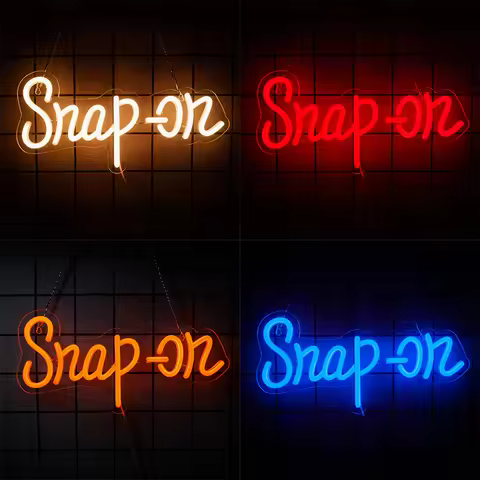 Snap On Led Neon Sign, Garage Shop Business Wall Lamp, Usb Powered, Garage, Workshop, Bar, Man Cave