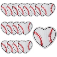 16 PCS Tampalan Besi Berbentuk Hati Baseball – Tampalan Sukan yang Mudah Digunakan untuk Topi, Beg G
