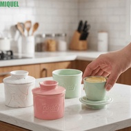 MIQUEL Round Butter Box, Large Capacity Sealed Butter Bell Crock, Simple Keep Fresh with Lid Ceramic