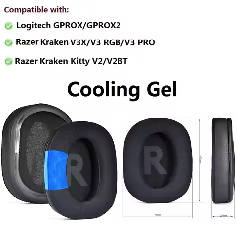 Cooling Gel Ear pads for Logitech G Pro X /GPROX2,Razer Kraken V3 X/V3 PRO/Kraken Kitty V2 BT Headph