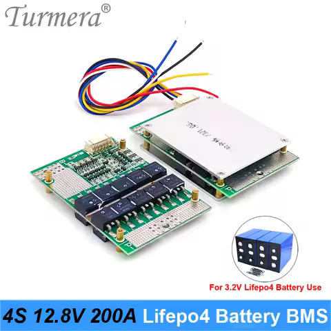 Turmera 4S 12.8V 200A Balance Lifepo4 Battery BMS Balance Protected Board for 3.2V 100Ah 200Ah 280Ah