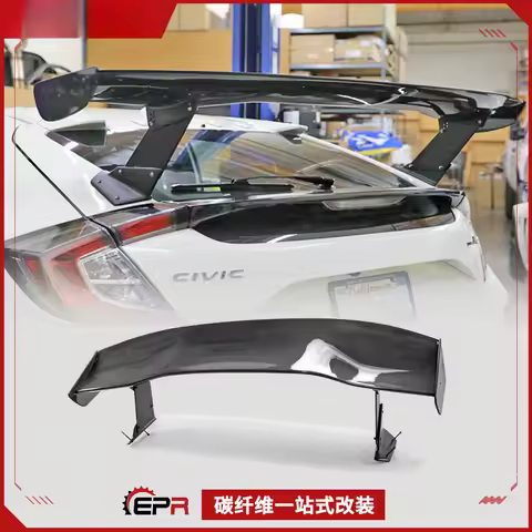 For Honda Two-Door Civic FK7/FK8 - Carbon Fiber Vortex Spoiler Fixed Wing GT Large Tail Wing