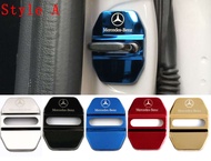 PuraAutoRepair 4Pcs For Mercedes Benz AMG Car Stainless Steel Door Lock Cover Auto Accessories Suita