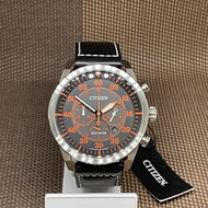 Citizen Eco-Drive CA4210-08E Orange Black Leather Chronograph 100M Men's Watch