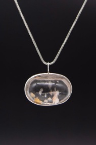 白色方解石 白水晶共生吊墜 S925銀項鏈