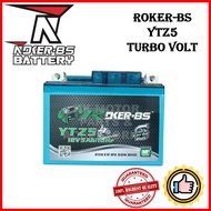 ROKER-BS BATERI BATTERY TURBO VOLT YTZ5 Y15ZR/LC135 NEW/EGOS/ICON/FZ150/SRL115/EGO LC/RR150/GT128/WA
