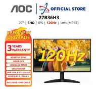 AOC 27B30H (100Hz) / 27B36H3 (120Hz) 27" MONITOR ( 27" IPS FHD / 1Ms / Adaptive Sync / VGA + HD MI )