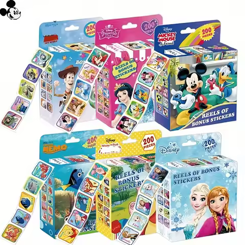 200pcs/Box Disney Frozen Princess Mickey Mouse Lightning Mcqueen Sofia The First Glitter Stickers Be