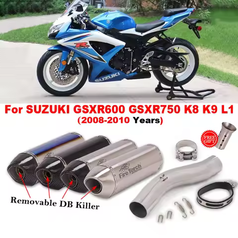 Slip On For SUZUKI GSXR 600 750 GSXR600 GSXR750 K8 K9 L1 2008 2009 2010 Motorcycle Exhaust Escape Mi