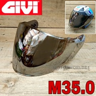 VISOR GIVI HELMET M35.0 SCUDO CHROME GIVI OPEN FACE HELMET TOPI KELEDAR GIVI DOUBLE VISOR CERMIN MOT