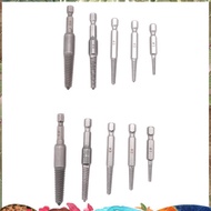 Screw Extractor Set,10 Pcs Screw Extractor,1/4inch Hex Shank Broken Screw Extractor,Screw Remover & 