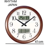 RHYTHM Quite Wooden Big Large Analogue Wall clock CFG901
