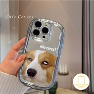 Compatible For 7Plus 8Plus  XR X Xs Max iPhone case Eye-rolling dog 11 12 13 casing 14 15 Pro Max shockproof anti-drop