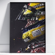 Ayrton Senna Painting Poster Formula 1 Wall Art Ayrton Senna Sim Racing Decor F1 Poster Ayrton Senna