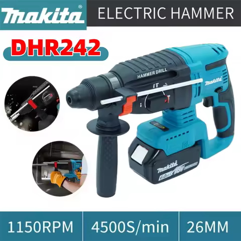 🔥Original Makita DHR242 18V Brushless Cordless Rotary Hammer Drill 26mm Concrete 4500S/min 3-Mode He