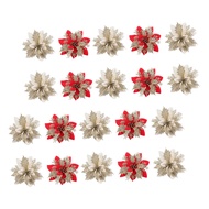 人工クリスマスの花の20個シュクリスマスサフラン人工クリスマスサフランクリスマス人工花サフランクリスマスサフランクリスマスデコレーションクリスマスツリーの花の小道具生地