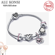 2021 New Hot Sale Real 100% 925 Sterling Silver pan bracelet Mother's Day Charms Bangle For Women Fit Original DIY Charm Jewelry