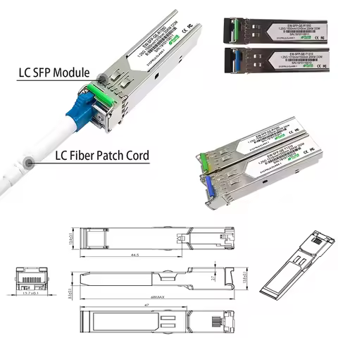 SFP Media SC Connector, Optical Fiber Module, Gigabit, SFP, Singlemode, 1310, 1550nm, with Cisco, Mi