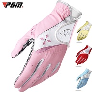 2pcs PGM Women Golf Gloves Soft Breathable PU Leather Golf Non-Slip Particle Outdoor Sports Golf Accessories